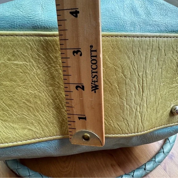 Susan Farber Collections turquoise bag with signature leather vintage